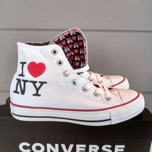 New! WSZ6 Converse "I ❤️ NY" White Hi Tops W/ Box